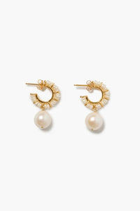 CHAN LUU White Pearl Maiden Hoop Earrings