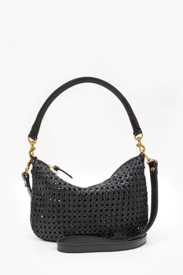 Clare V. Braided Shoulder Strap Black Leather